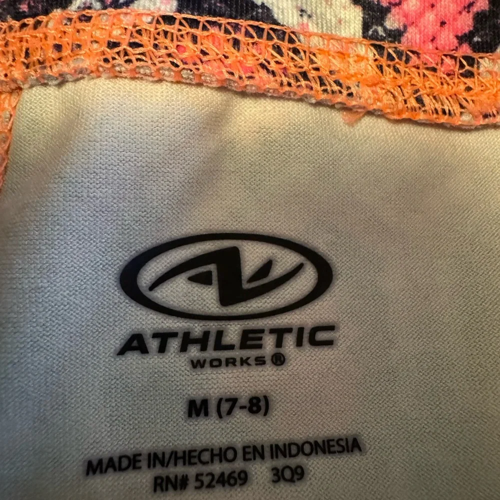 Athletic Works Girls Neon Pink Snake Print Leggings Size 7-8
